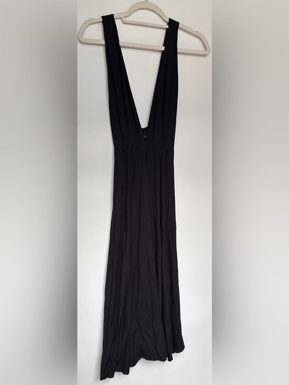 Reformation Black Deep-V Maxi Dress - Classic Women's Evening Dress Small